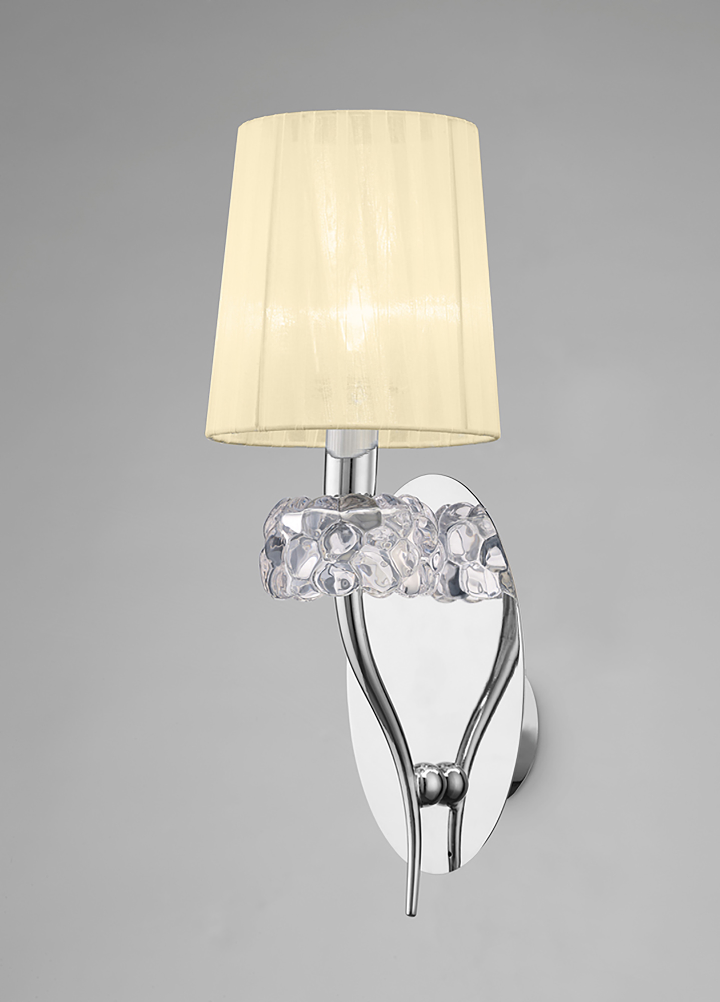 Loewe Polished Chrome-Cream Wall Lights Mantra Armed Wall Lights Loewe Polished Chrome-Cream Wall Lights Mantra Armed Wall Lights